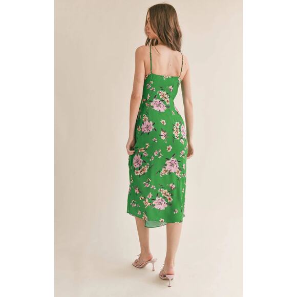 Sage The Label The Greener Side Floral Midi Dress NWT S - Picture 7 of 8